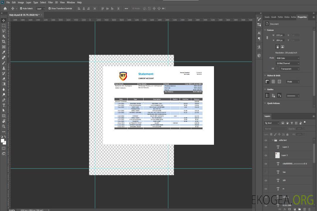 Relevé bancaire de la Roumanie Banca Transilvania template Relevé bancaire de la Roumanie Banca Transilvania template